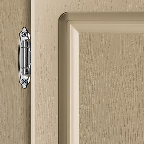 50 Pack (25 Pairs) 1/2'' Overlay Semi Concealed Hinges Brushed Satin Nickel - color: Satin Nickel, size: 50 Pack (25 Pairs)