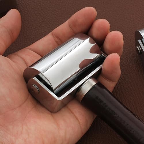 ZOOFOX 2 Pack Leather Press Edge Roller, Heavy-Duty Seam Roller for Leather, Leather Craft Platen Tools with Easy to Grip Handle for Quilting, Sewing, Wallpaper