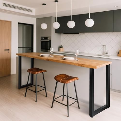 36 Inch Metal Bar Table Legs, Heavy Duty Desk Dinning Table Legs with Adjustment Feet Pads DIY Furniture Feets, Set of 2,Black - size: H36 " Square