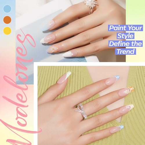 modelones Gel Nail Polish Set Nude Glitter 32PCS 28Colors Pink Blue Green - color: A2-Mild Palette