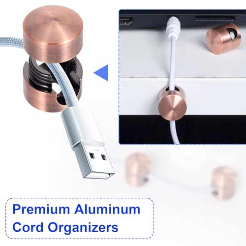 SmallCat 3 Sets Charger Holders for Cords, Metal Cord Holder -Red Bronze - color: Red Bronze Color, size: 3 Sets