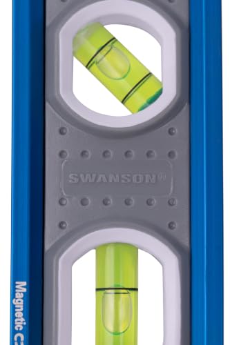 Swanson 9” Shock Resistant Aluminum Torpedo Level, Internal Magnets, TL009M - size: 9" (Pack of 1), style: Magnetic Shock-Resistant Torpedo Level