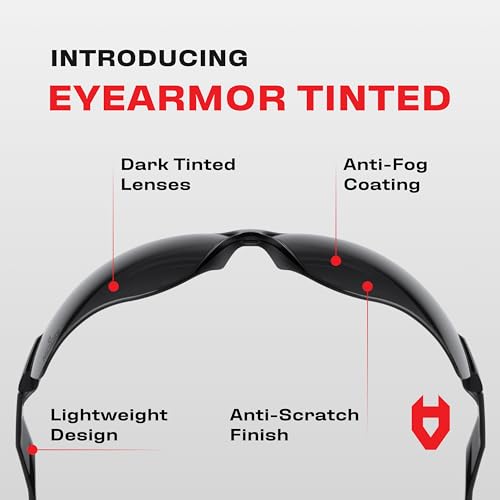 NoCry Safety Sunglasses for Men and Women; Certified ANSI Z87.1 Dark Tinted Safety Glasses with Anti-Fog & Anti-Scratch Lenses and UV Protection; Cycling Glasses, Sports Sunglasses for Men and Women - color: Dark Tinted