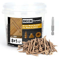 Deck Screws #8 x 1-1/2’’, T25 Star Torx Drive Flat Head Wood Screws, Brown, 5lb - color: Brown, size: 8X1-1/2’’