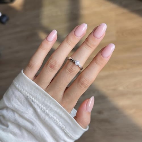 CurvLife Short Oval Press On Nails, Apricot Whisper Apricot Nude, Soft Gel - color: Apricot Whisper