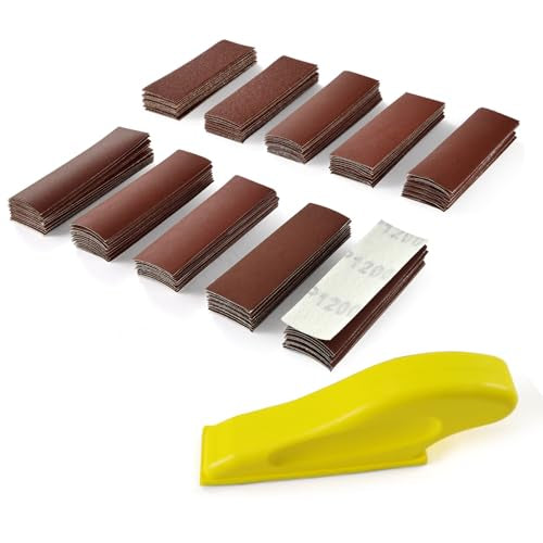 MAXMAN Micro Sander Paper Kit, 100Pcs Sandpaper Assortment, for Wood Crafts - style: Red 80-2000 Gri