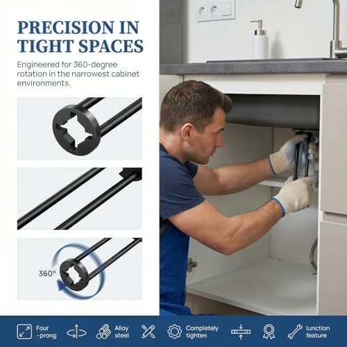 2Pcs Multifunctional Sink Wrench, Under Basin Faucet Plumbing Tool