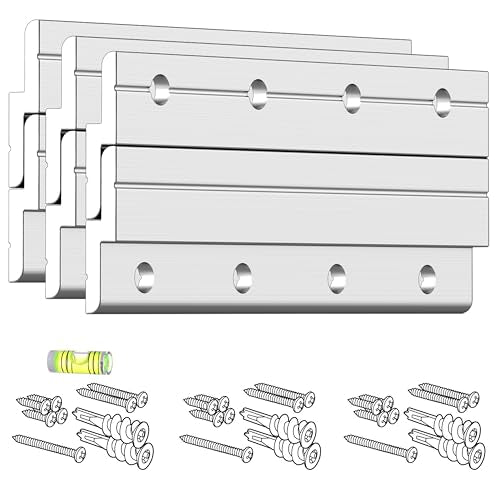 Z Clips 4" 3 Pack - French Cleat Picture Hanger Heavy Duty - Wall Mirror Mounting Bracket - Flush Mount Hanging Kit for Shelf, Painting, Frames, Cabinet, Soundbar, Whiteboard or Headboard - 50 lb - size: 4" 3 Pairs, style: Thick