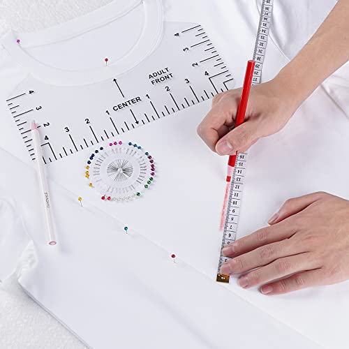 12pcs Tshirt Ruler Guide for Vinyl Alignment, T Shirt Measurement Accessories Tools for Cricut Heat Press & Cameo & HTV Transfer Vinyl, Stocking Stuffers Gifts for Women，Christmas Gifts for Mom - style: Tshirt Ruler-12-Balck