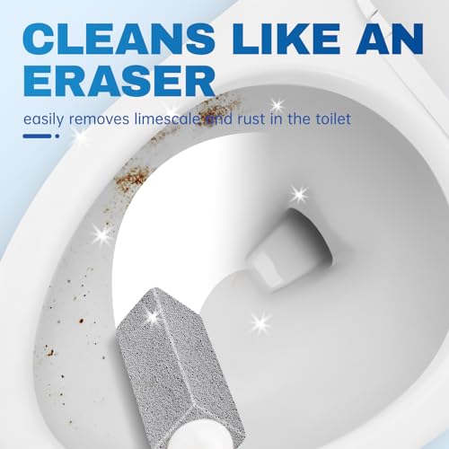Vacplus Toilet Brush, 2 Pack, 100% Pumice Stone, Long Handle | Toilet Bowl Cleaner, Pool, Bathroom Sink, Removes Limescale Rust - color: Gray(2x Efficiency), size: 2 Count (Pack of 1)