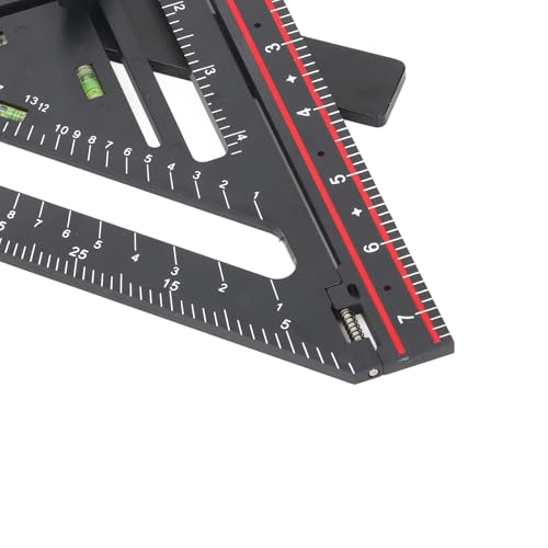 Advanced Carpenter Square, Folding Square Rafter Square with Level, Jig Block, Combination Square Triangle Ruler Woodworking Layout Tool for Architects, Designers, Students