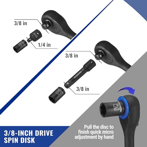 WORKPRO 39PC Drive Black Phosphate Finish CR-V Socket Set(1/4" & 3/8") - color: Black