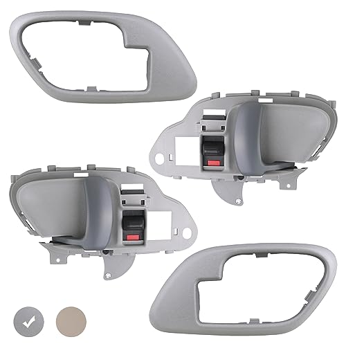 APPERFiT Interior Door Handle w/Bezel Kit (Gray) Compatible with 1995-2002 Chevy Chevrolet GMC Truck C1500 C2500 C3500 K1500 K2500 K3500 Suburban Tahoe Yukon Replaces 15708043 15708044 - color: Gray
