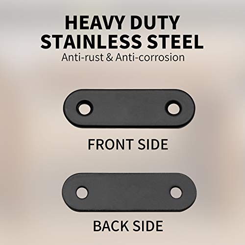 Jiozermi 12 Pcs Straight Brace 2" x 0.6", Matte Black - size: Black, 2” x 0.6”, 12 pcs