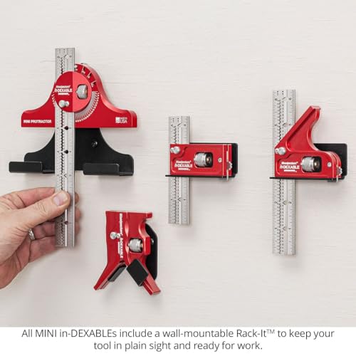 Woodpeckers inDexable Square System, 8 Inch Protractor Square & T-Square in One, Feature Packed Woodworking Square, Mini - color: Mini, style: Protractor