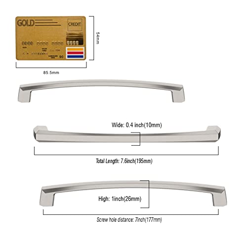 Amerdeco 10 Pack Brushed Satin Nickel Cabinet Pulls, 5 Inch(128MM) Hole Centers, Kitchen Cabinet Handles, Drawer Pulls, ZH0032 - color: Brushed Satin Nickel, size: 5"/128MM Hole Center