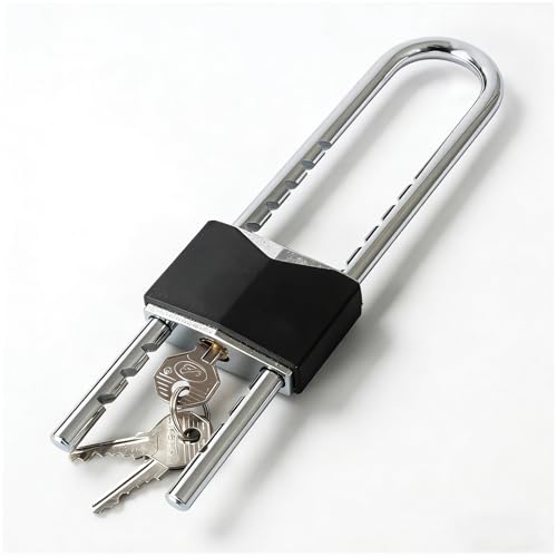 French Door Lock, Double Door Lock Device with Key（Black）
