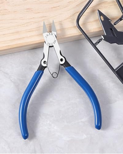 IGAN-330 Wire Flush Cutters (Pack of 2), Electronic Model Sprue Wire Clippers, Ultra Sharp and Precision CR-V Side Cutting nippers, Ideal for Clean Cut and Precision Cutting Needs - size: 5''x2
