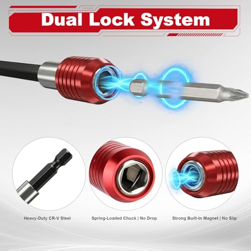 3-Piece Magnetic Drill Bit Extension Set, 1/4 Inch Hex Shank