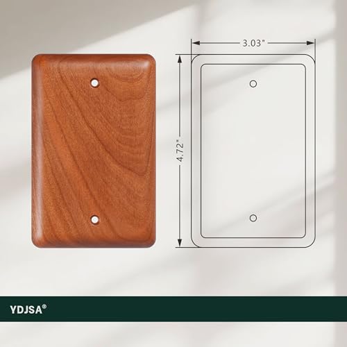 Cherry Wood Blank Wall Plate Cover Decorator Style Perfect for Blank Wall Plate and Blank Outlet Cover Home Decor Elegant Design - color: Cherry wood, size: Blank Wall Plate