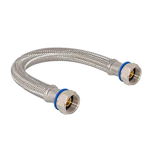 Eastman 24 Inch Water Heater Connector, 3/4 x 3/4 Inch FIP, Braided Stainless Steel Water Heater Connectors, 48252 (Pack of 2) - size: 24 Inch (Pack of 2)
