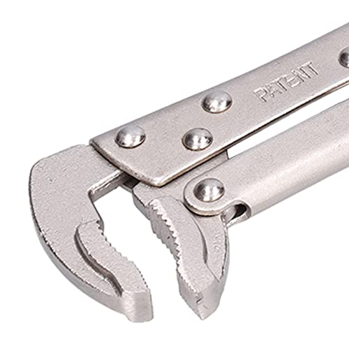 80 Degree Locking Curved Nose Pliers 10.6" Long Reach Woodworking Pliers Extra Long Curved Jaw Grip Hand Tools needle nose vice grips clamps for Woodworking, Pipe Clamping in Tight Spaces