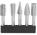 High Speed Steel Rotary Files 5pcs 1/4inch Hex Shank High Speed Steel Burrs Rotary Files Tools for Aluminum and Iron Hardware