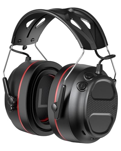 Electronic Hearing Protection with 4X Sound Amplification Earmuffs, Gel Bluetooth 6.0 Ear Protection Ear Muffs, 30dB NRR with Rechargeable 120H Playtime Earmuffs for Workshops, Mowing, Shooting Range