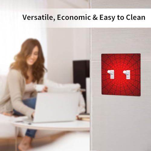 Spider Web Double Toggle Light Switch Cover Plate | Fits standard 2-gang toggle and rocker switches, Durable polycarbonate thermoplastic with fade-resistant printed finish - color: Spider Web, size: Double Toggle