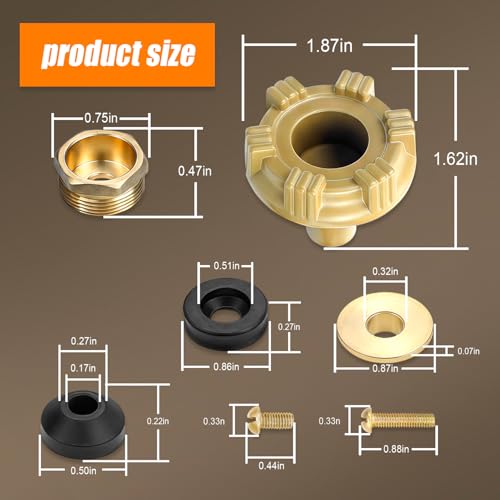 RK-14MH Outdoor Faucet Repair Kit for Woodford Model 14 Outside Faucets Parts Include Wheel Metal Handle Screws Packing Nut Washer Valve Seat Rubber, 7PCS Set - style: RK-14MH