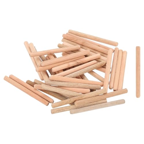 uxcell 100Pcs 1/5" x 2-3/8" Wooden Dowel Pins, Wood Dowels Rods, Furniture Woodworking Grooved Fluted Pin, Wooden Dowels Fluted for Craft, DIY Projects - size: 1/5" x 2-3/8"