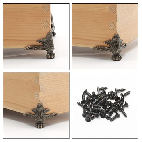 Zorfeter 20 Pcs Antique Brass Box Legs, Style4, Bronze - color: Bronze, size: Style4
