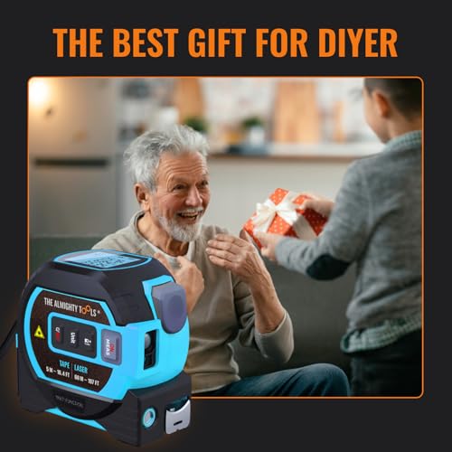 The Almighty Ruler Laser Tape Measure | Smart Range Finder | 196ft/ 60m - color: Blue, style: 60m