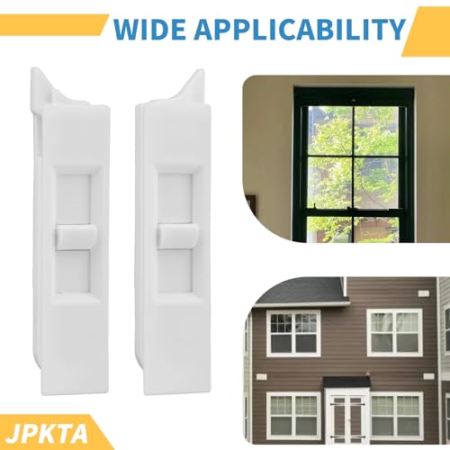 24 Pcs Window Tilt Latch Pairs Spring Loaded Sliding Window Latch Lock Snap-in White Vinyl Plastic Construction for Home Window Accessories Parts - size: 24 Pcs