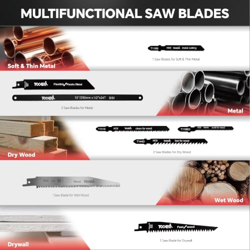 8-In-1 Multi Blades Hand Saw, Drywall, Hacksaw, Jab Saw & Wood Cutter Tool - color: Red