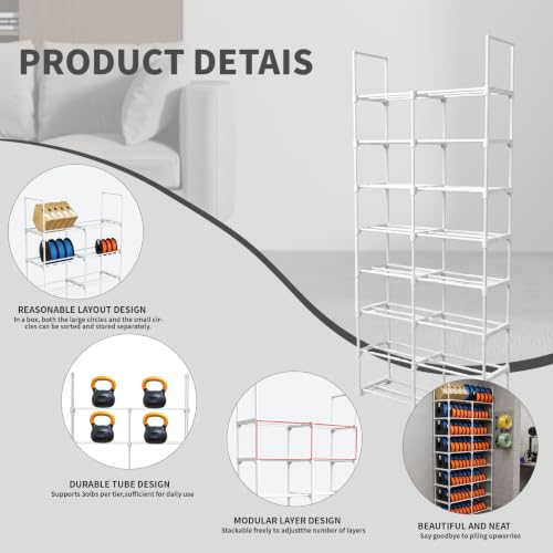 8-Tier 2-Column Modular 3D Printer Filament Storage Rack, Metal Filament Spool Holder & Organizer, Holds 96 Spools(1kg), Filament Storage Shelf for Home Office Workshop, Tool-Free Assembly(White)