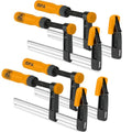 4-Pack 6-Inch F Clamps Set, Steel Bar Clamps for Woodworking - color: Yellow 4 Pack-6 Inch