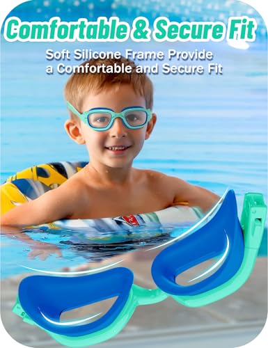 Vvinca Kids Swim Goggles, Swimming Goggles for Kids 3-14 Anti-Fog UV Protection No Leak Pool Glasses for Boys Girls - color: 11- Blue& Black