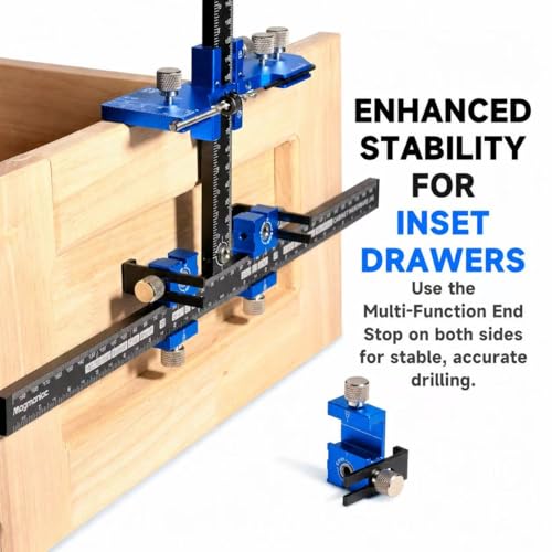Cabinet Hardware Jig, Cabinet Drawer Pull Jig, Cabinet Pull Template Tool | Drawer Handle Jig Adjustable Drill Guide Template Tool for Installation of Door Drawer Front Knob Handle & Pull (Blue-Black) - color: Blue-black