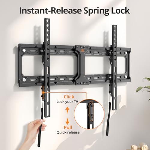 IWORKBOARD Fixed Low Profile TV Wall Mount Bracket for 65 75 inch TVs - size: For 37" to 90" TVs, 24" Studs