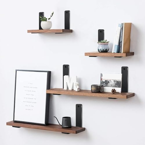 2 Pack - L 12" x H 8" x W1.5, 5mm Thick Black L Shelf Bracket, Iron Shelf Brackets, Metal Shelf Brackets, Floating Shelf, Shelf Supports with Screws - size: 12''x8'', style: Black 2 Pack