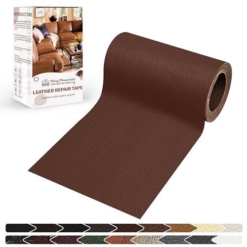 KING MOUNTAIN Leather Repair Patch,4 x 63 Inches self Adhesive Leather Repair Tape for Damaged Leather Furniture, Sofa Seating,Car Seats, Leather Goods (Medium Brown) - color: Medium Brown, size: 4" x 63"