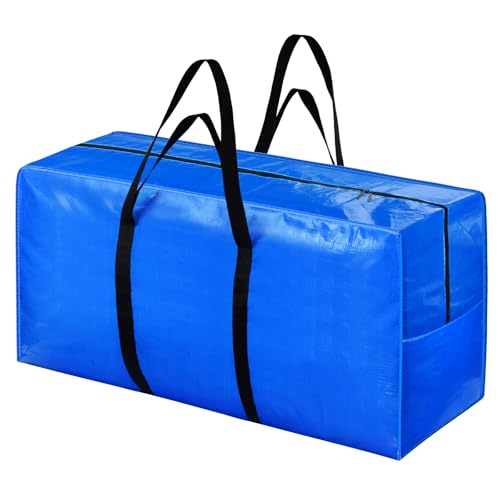 Extra Large Storage Bags, 155 Gallon XXL Jumbo Large Moving Bags Heavy Duty - color: Blue - 2 PACK, size: 60" X 30" X 20"