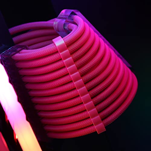 SIRLYR PSU Cable Combs,Pearlescent Paint Computer Wire Organizer,Extension Cables Comb for PC Cable Management 20 Pieces Set = 24 pin x 4, 8 pin x 16 for 3 mm/0.11In up to 3.5 mm/0.13In Pink - color: Pink