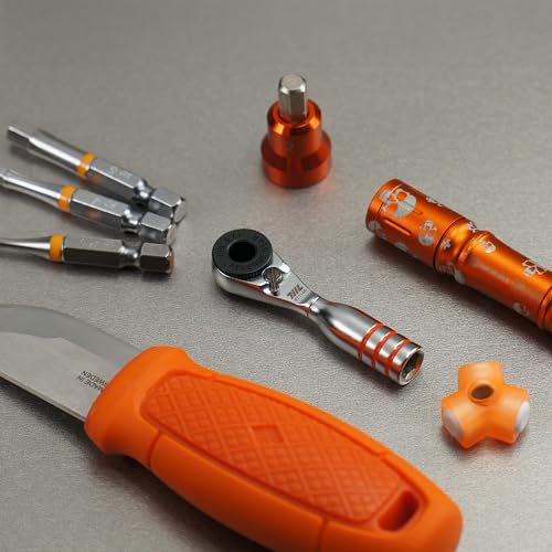 711L Mini Ratchet Wrench DUO - One of the World's Smallest 1/4" Ratchet Wrench For Tight Spaces - For Flat (32mm) and Standard (25mm) Double-ended Bit - style: Mini Ratchet DUO