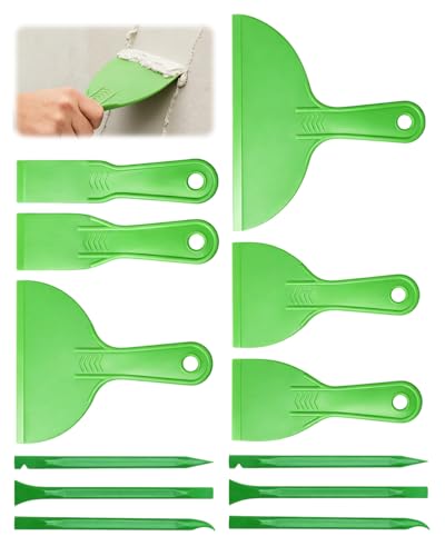 12pcs Plastic Putty Knife Set, Plastic Scraper Tool Kit Wall Repair DIY.