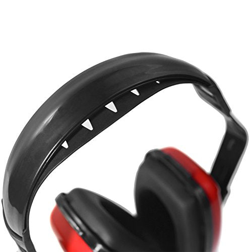 JORESTECH Safety Earmuffs Red Hearing and Ear Sound Suppression Adjustable Headband Lightweight Protection for Construction Sleeping Studying NRR 23dB EM-503 - color: Red