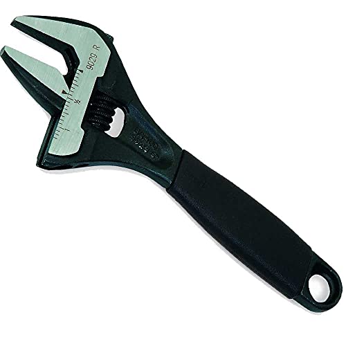 Bahco BAH9029RUS 6" SAE Big Mouth Adjustable Wrench, Slim Head, Ergo Grip - size: 6 inches, style: Black Phosphate Finish - Standard Jaw