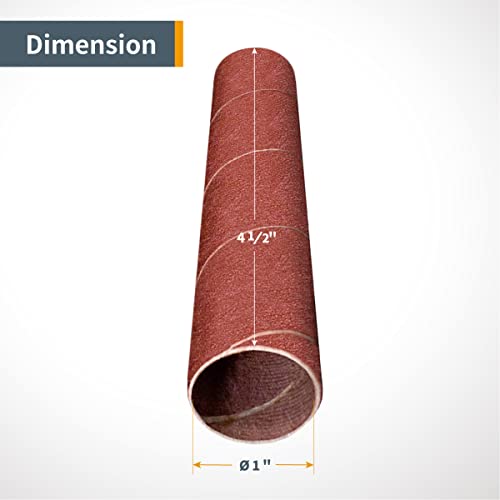 POWERTEC 11212-P2 4.5 Inch Sanding Sleeves for Spindle Sander, 120 Grit, Aluminum Oxide Sandpaper Diameter 1 Inch – 6 Pack - style: 4-1/2" x 1" 120 Grit Sanding Sleeves (6pk)