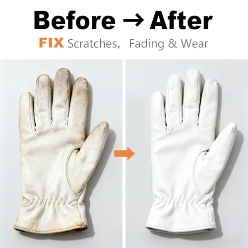 White Leather Repair Kit, Recoloring Balm, Leather Dye | Restore Scratches, Faded & Aged Leather & Vinyl Couches, Boots, Car Seats & Furniture - color: White